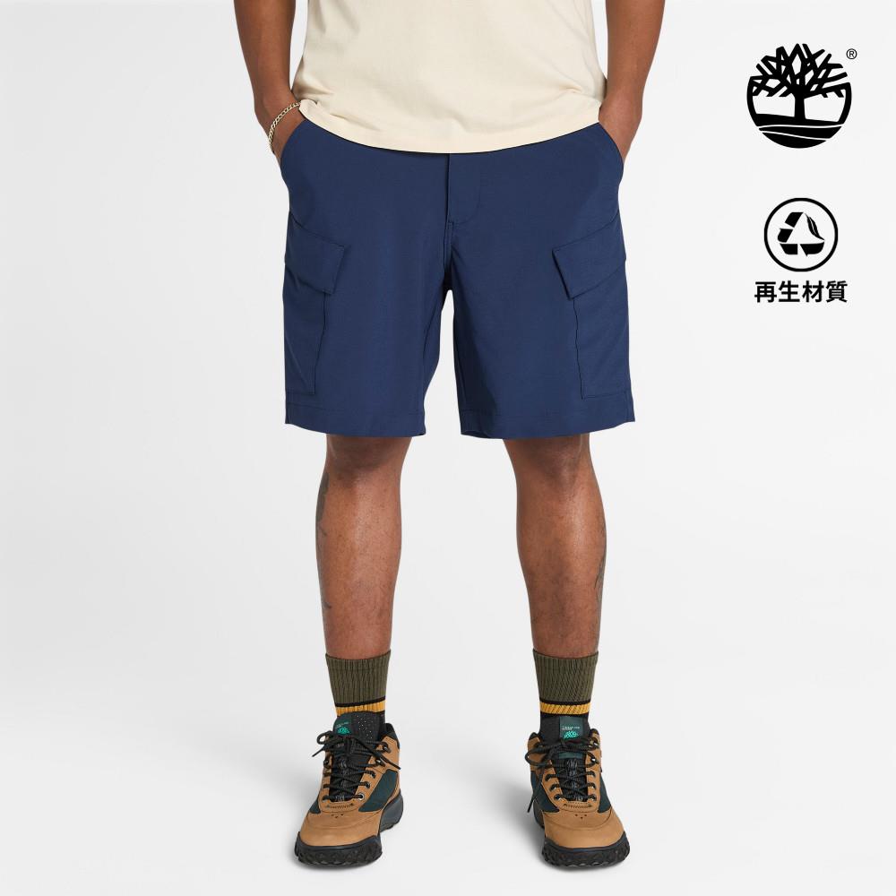 Timberland 男款藍色寬版快乾彈性工裝短褲|A28EG451