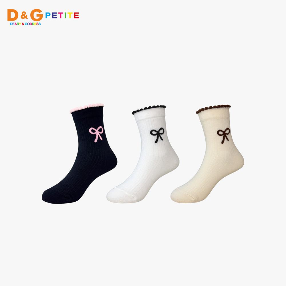 【D&G KIDS】花邊蝴蝶結童襪17-21cm-D601