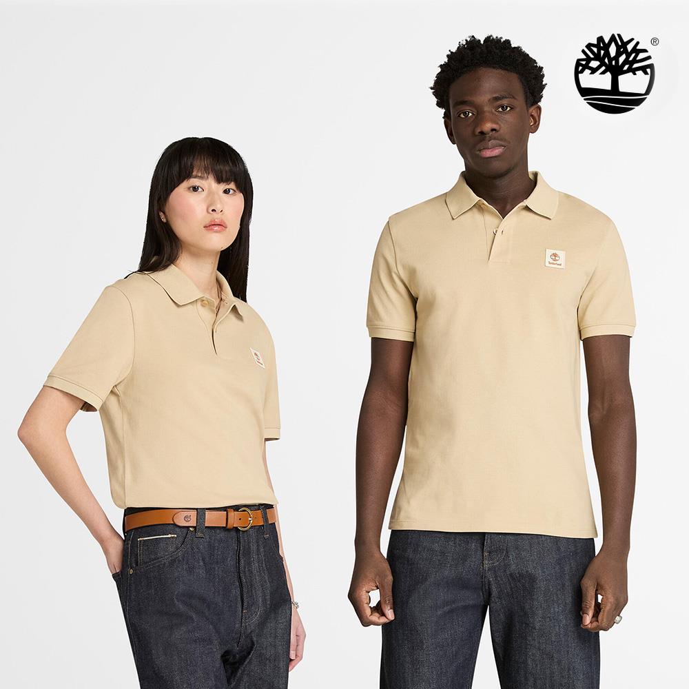 Timberland 中性米色編織徽章短袖Polo衫|A4395Y94