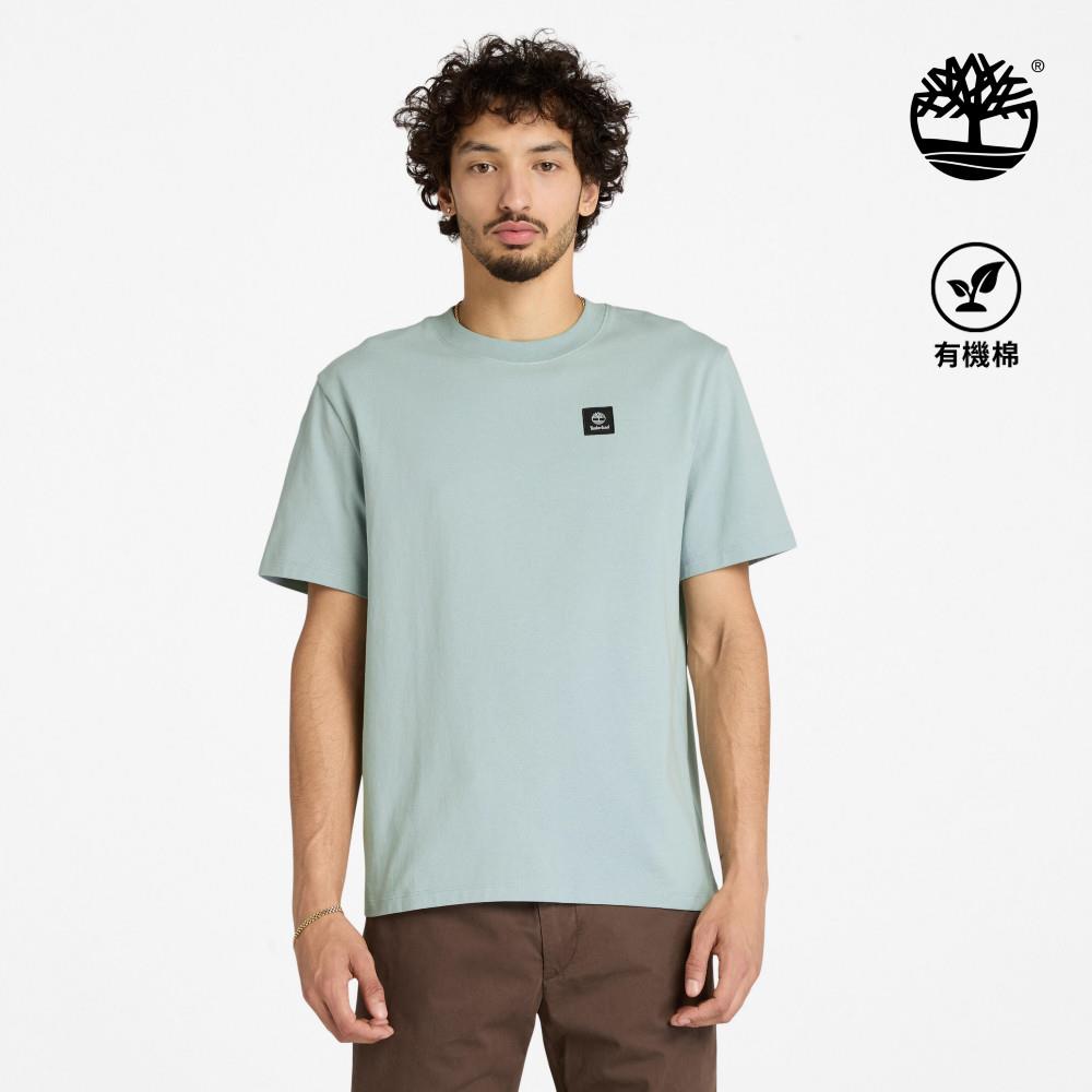 Timberland 男款藍銀色徽章LOGO短袖T恤|A42P5EYM