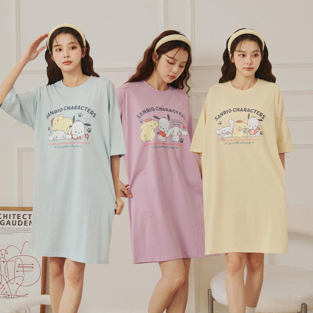 天藍小舖-三麗鷗狗狗好朋友居家服/長版上衣-共3色-$490【A28280425】