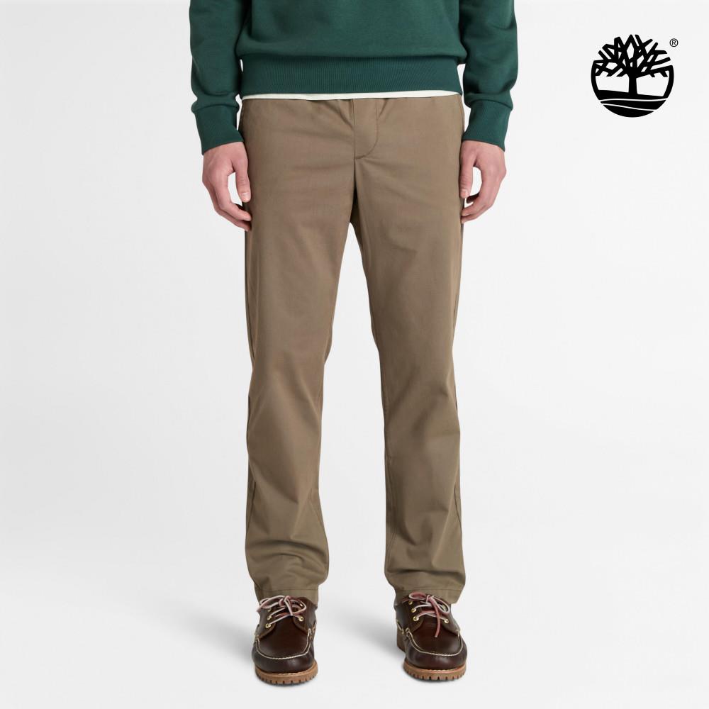 【網路限定】Timberland 男款咖啡色休閒長褲|A6C3RBK0