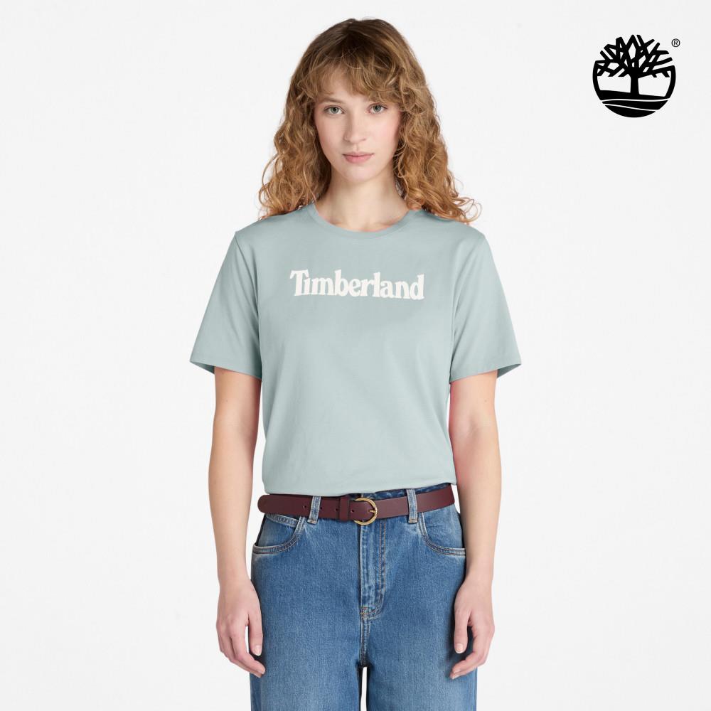 Timberland 女款藍銀色休閒短袖T恤|A6AZPEYM