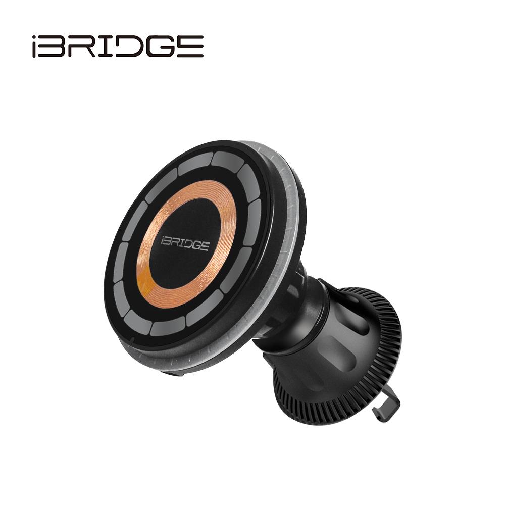 【iBRIDGE】15W磁吸式透明車載無線充電器(IBW018， 1個x1)