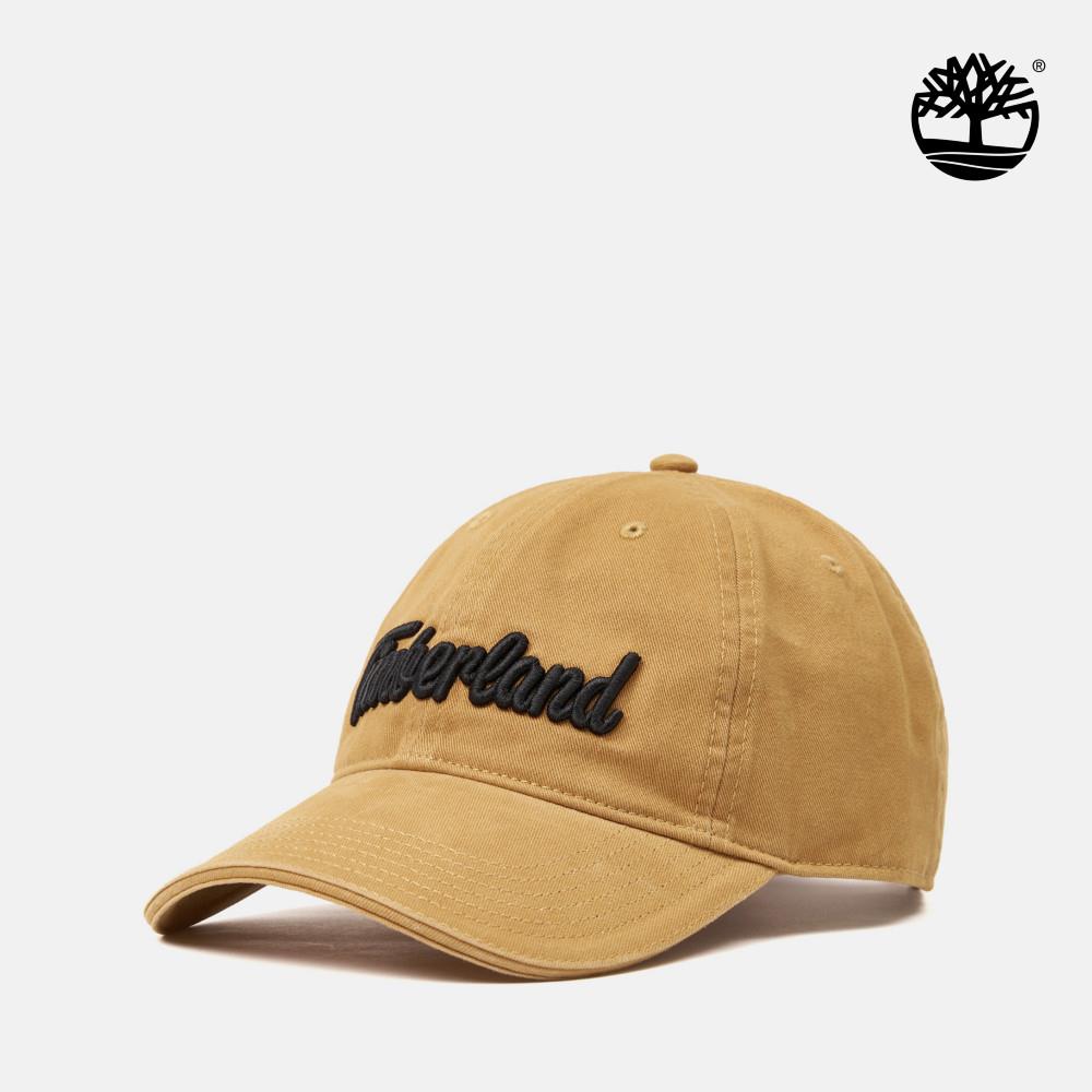 Timberland 中性小麥色帆布刺繡標誌棒球帽|A66BX231