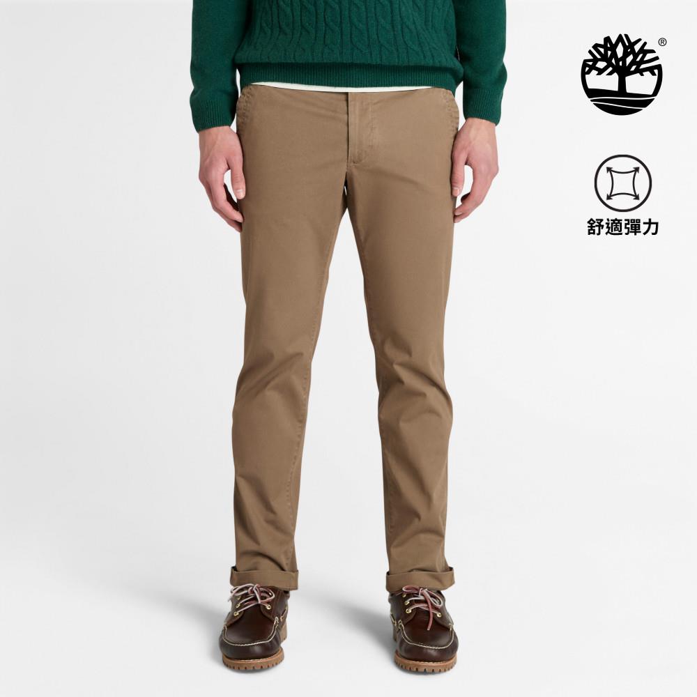Timberland 男款棕色合身卡其長褲|A6C1VBK0
