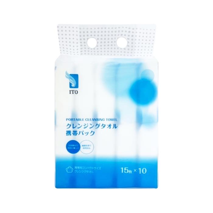 【ITO】攜帶包洗臉巾平面15抽X10入(15抽x10包/袋)
