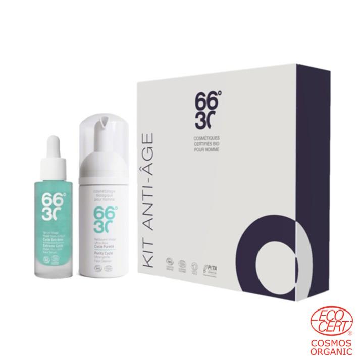 66°30 法國男士時光修復煥采雙重奏禮盒 (抗老精華   潔顏慕斯)