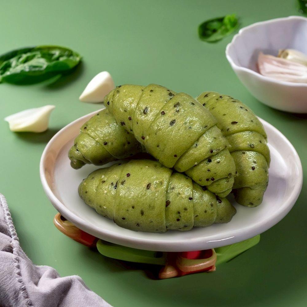 【阿罔姨】水蒸綠菠菜可頌饅頭(240G/包)