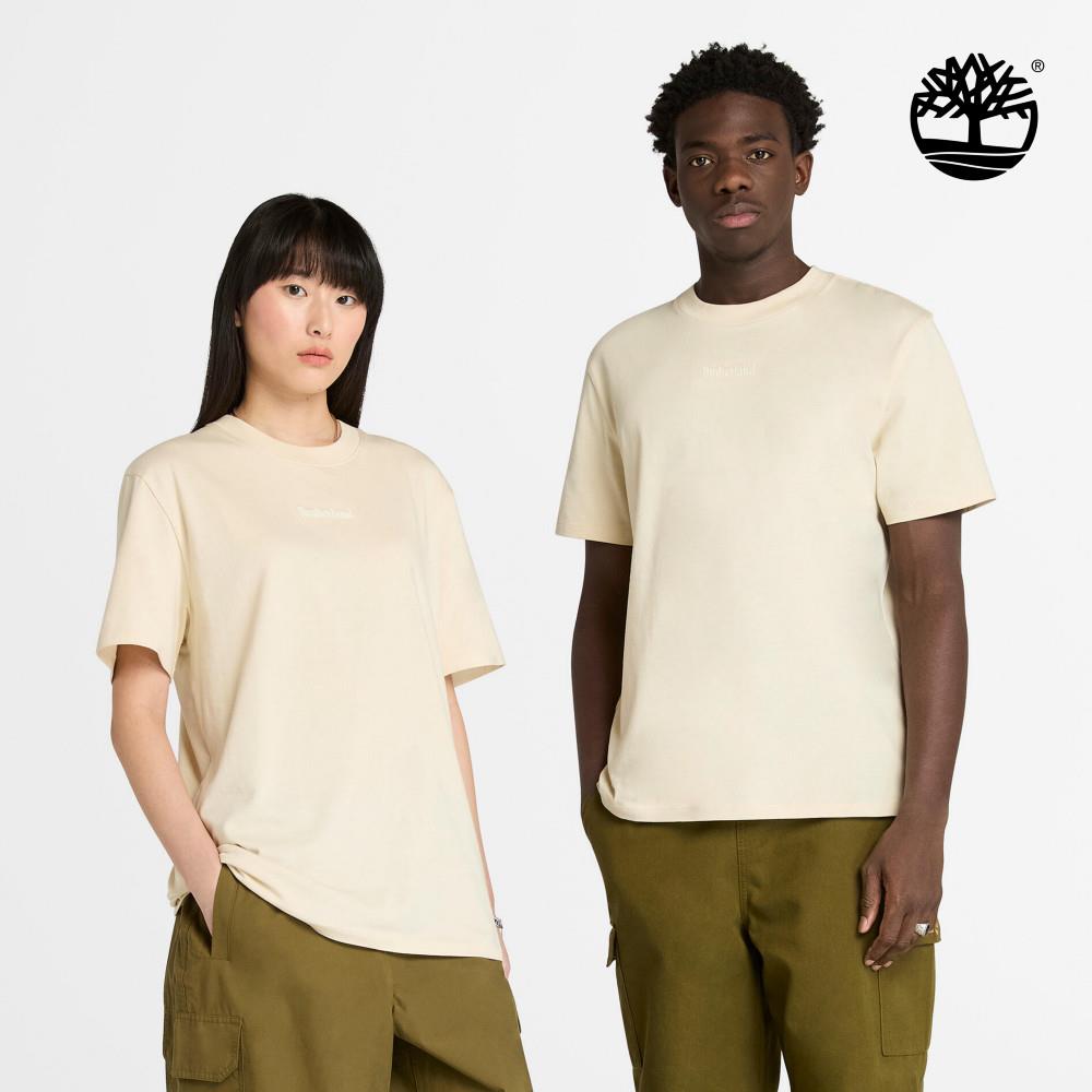 Timberland 中性象牙色休閒短袖上衣|A6BD8EFL