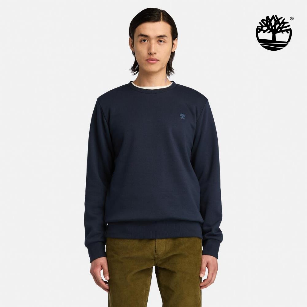 Timberland 男款深寶石藍圓領長袖上衣|A6JNUZ02