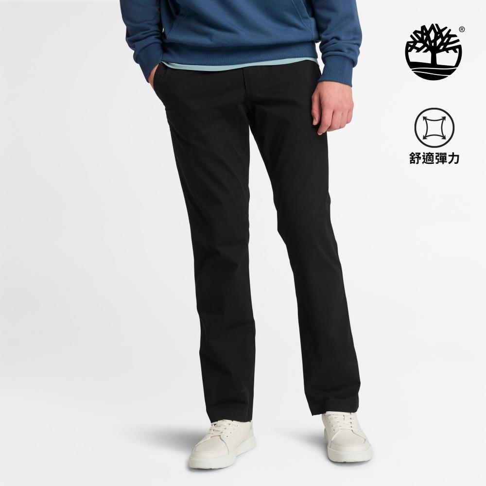 Timberland 男款黑色直筒卡其長褲|A6C2G001