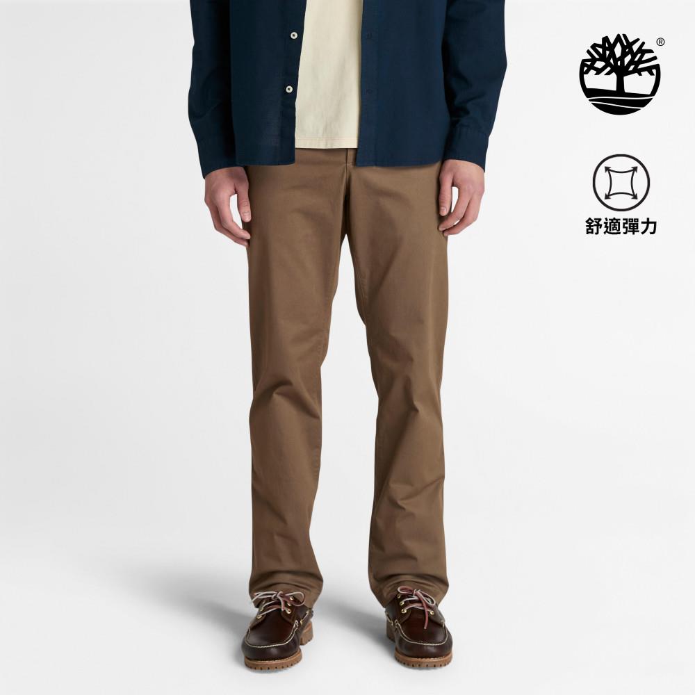 Timberland 男款咖啡色直筒卡其長褲|A6C2GBK0