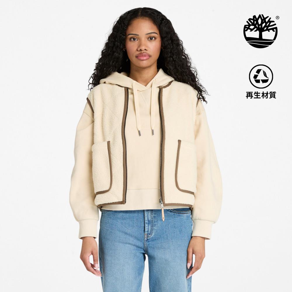 Timberland 女款象牙色抓絨背心|A5N2XEFL