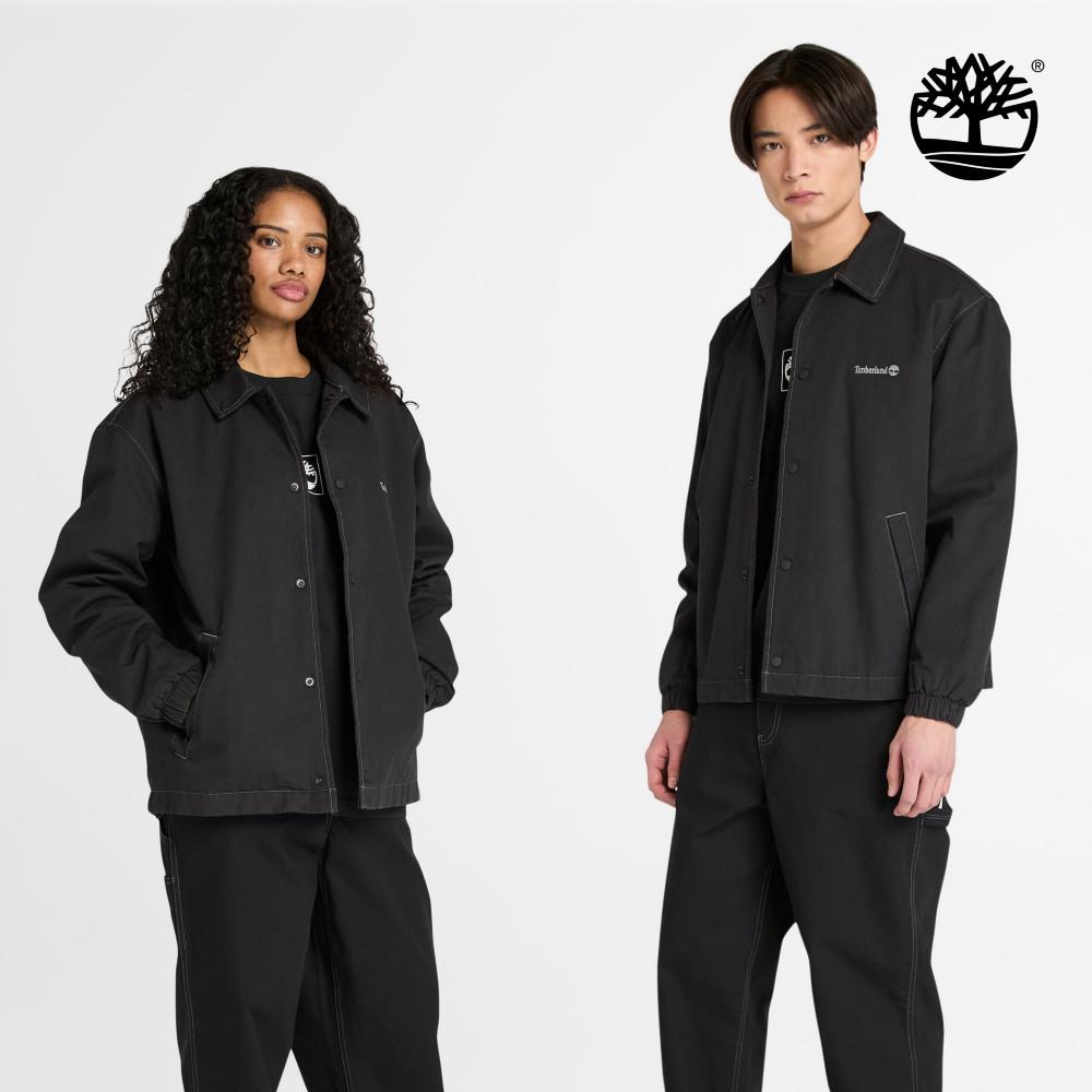Timberland 中性黑色帆布教練外套|A5N46001