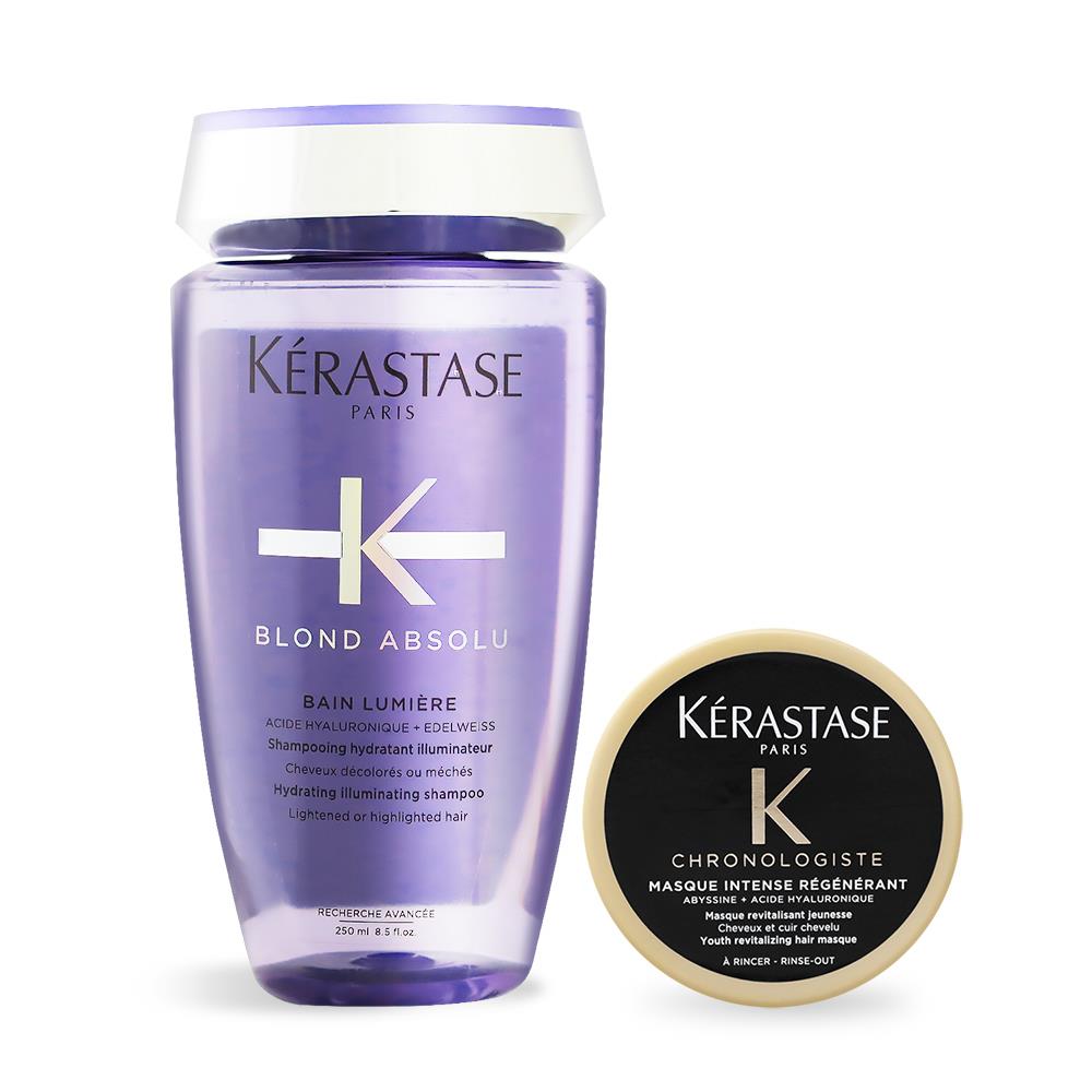 【KERASTASE】燦金絕色髮浴-國際航空版(保濕型250ml 黑鑽髮膜75ml)