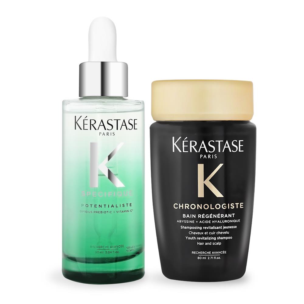 【KERASTASE】極酵平衡頭皮精華-國際航空版(90ml/贈黑鑽髮浴80ml)
