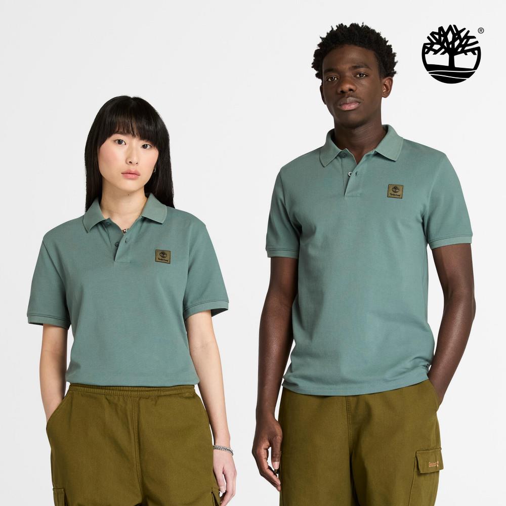Timberland 中性綠色編織徽章短袖Polo衫|A4395392