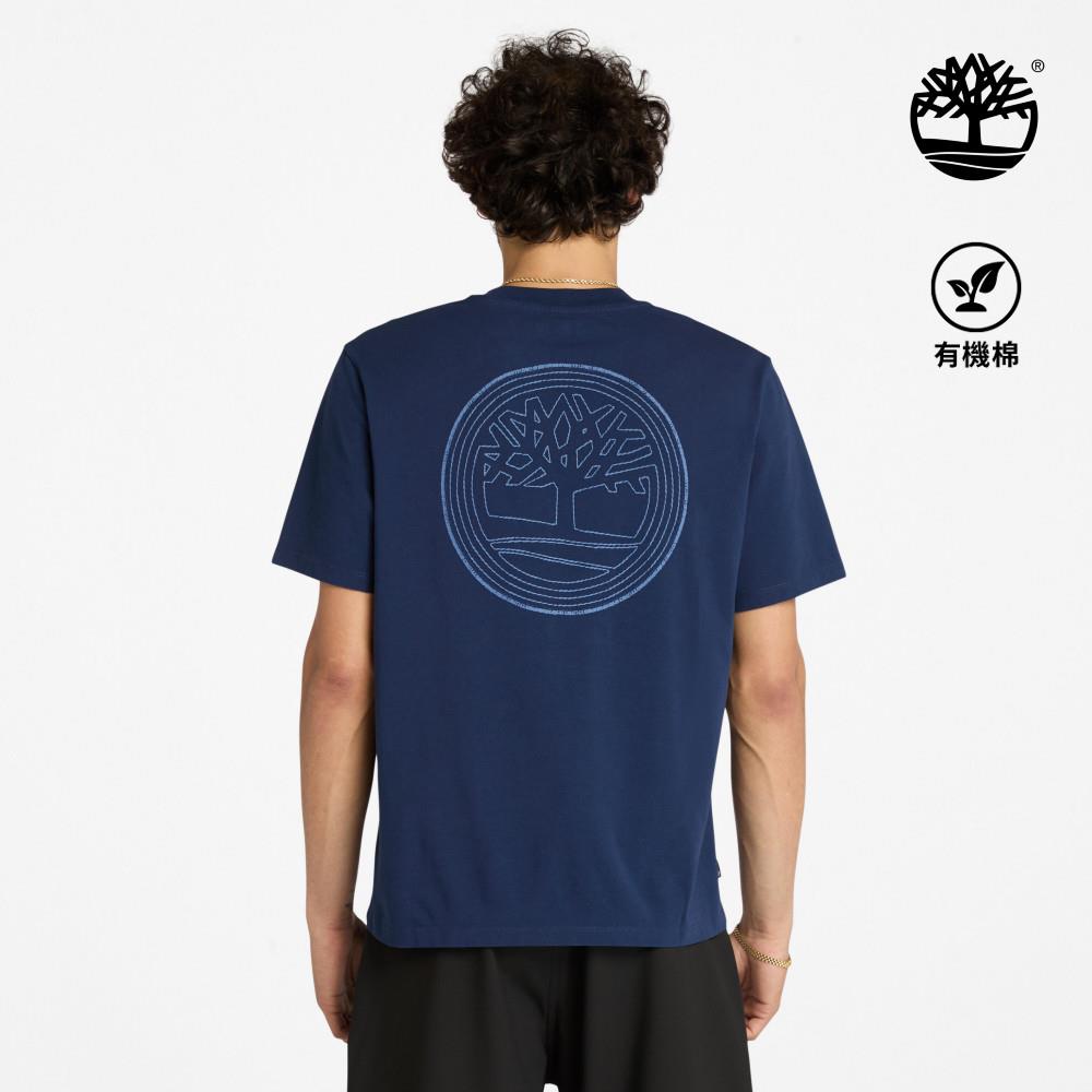 Timberland 男款藍色休閒短袖T恤|A5MRA451