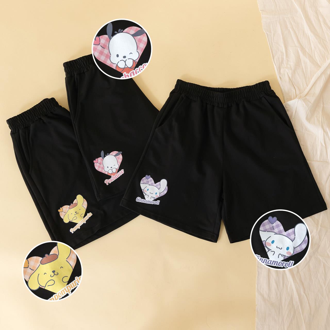 天藍小舖-三麗鷗狗狗好朋友黑色短褲-共3色-$490【A28280436】