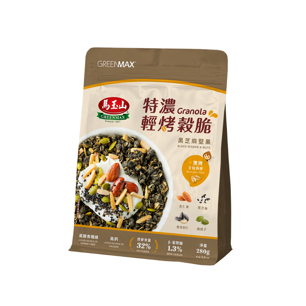 【馬玉山】特濃輕烤穀脆-黑芝麻堅果(280g/包)