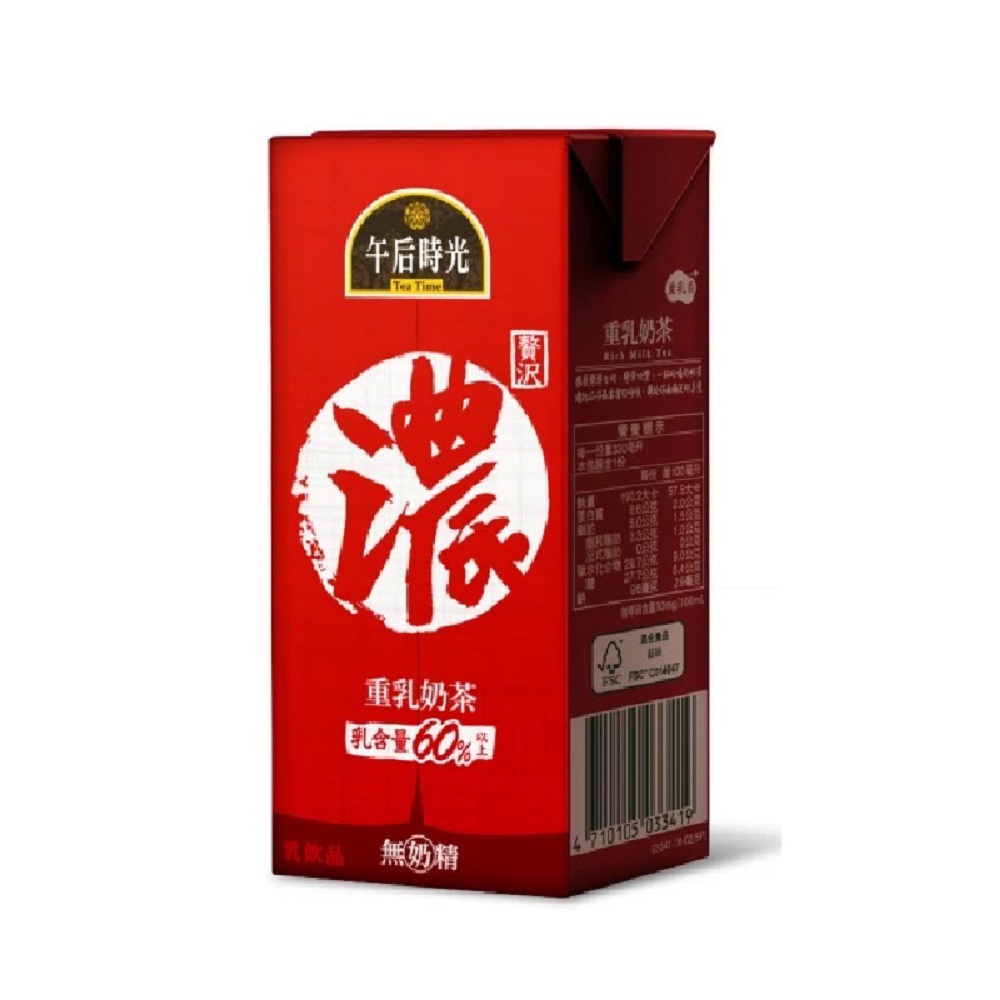 114/10/18起陸續出貨【午后時光】箱購重乳奶茶ＴＰ３３０(330mlx24)