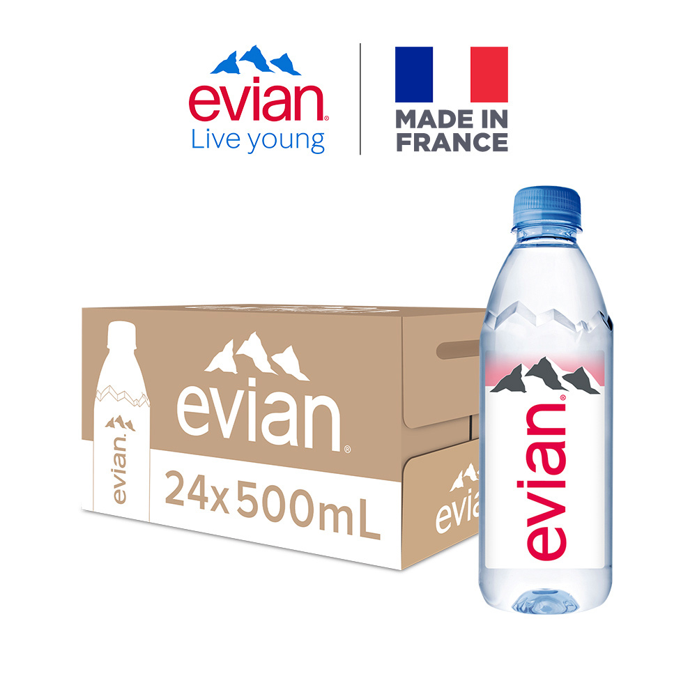 【evian依雲-宅配】箱購天然礦泉水500ml(500mlx24)