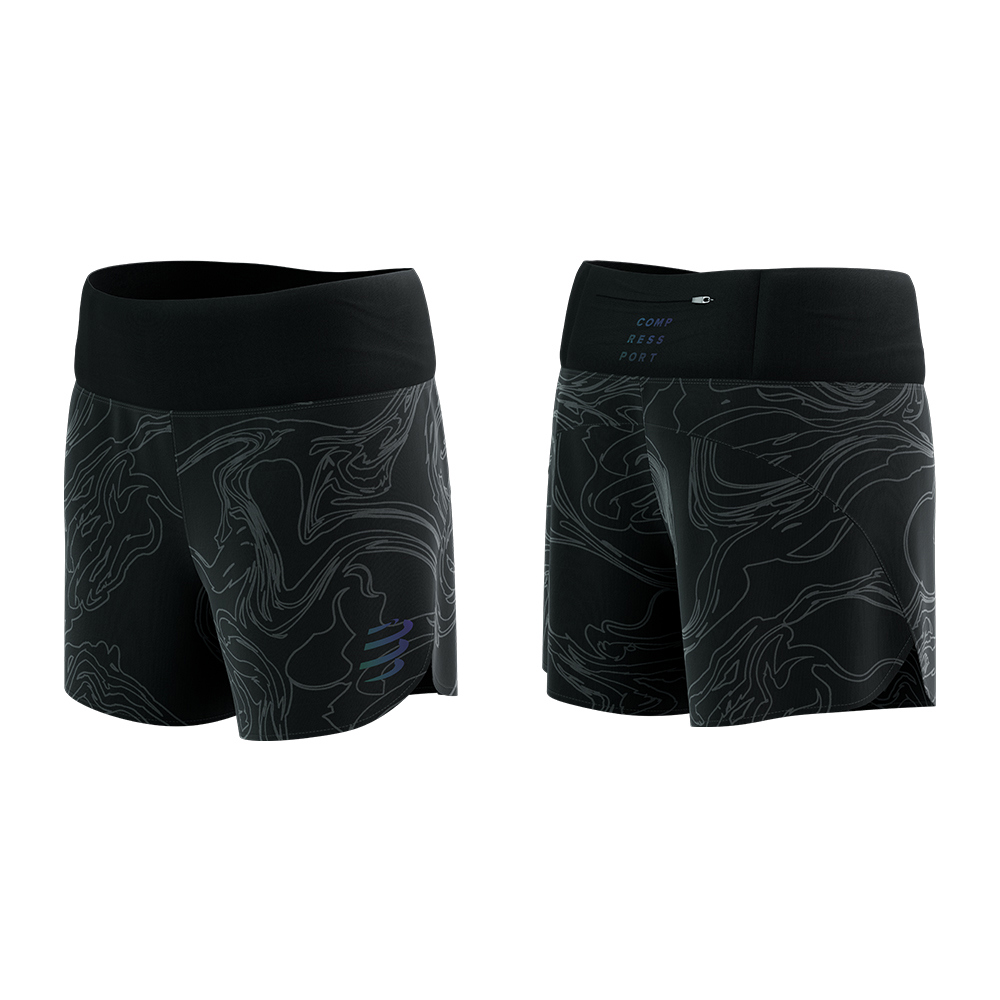 輕量雙層跑褲 女款 (極光黑)