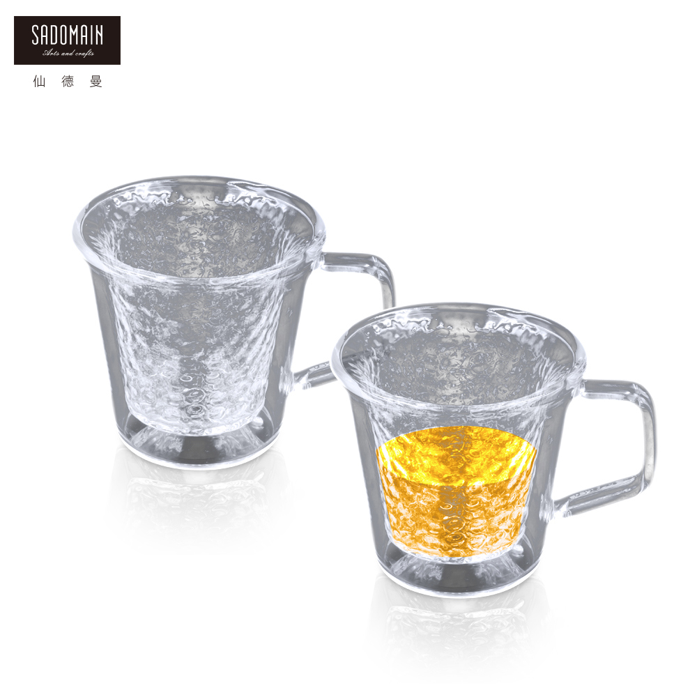 【SADOMAIN】雙層玻璃錘紋杯100ml(2個x1組)