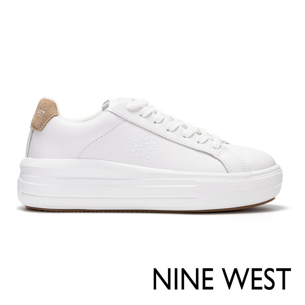 【NINE WEST】真皮超輕量小白鞋-棕US8(NW10275-KHI41)
