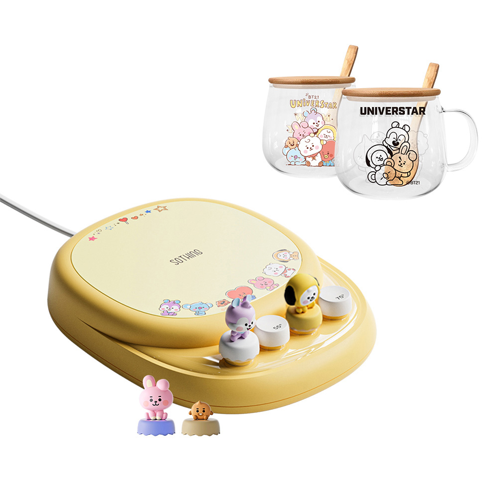 【向物】BT21恆溫暖杯墊(黃色)(送贈杯子套組 DSHJ-BT-2206)