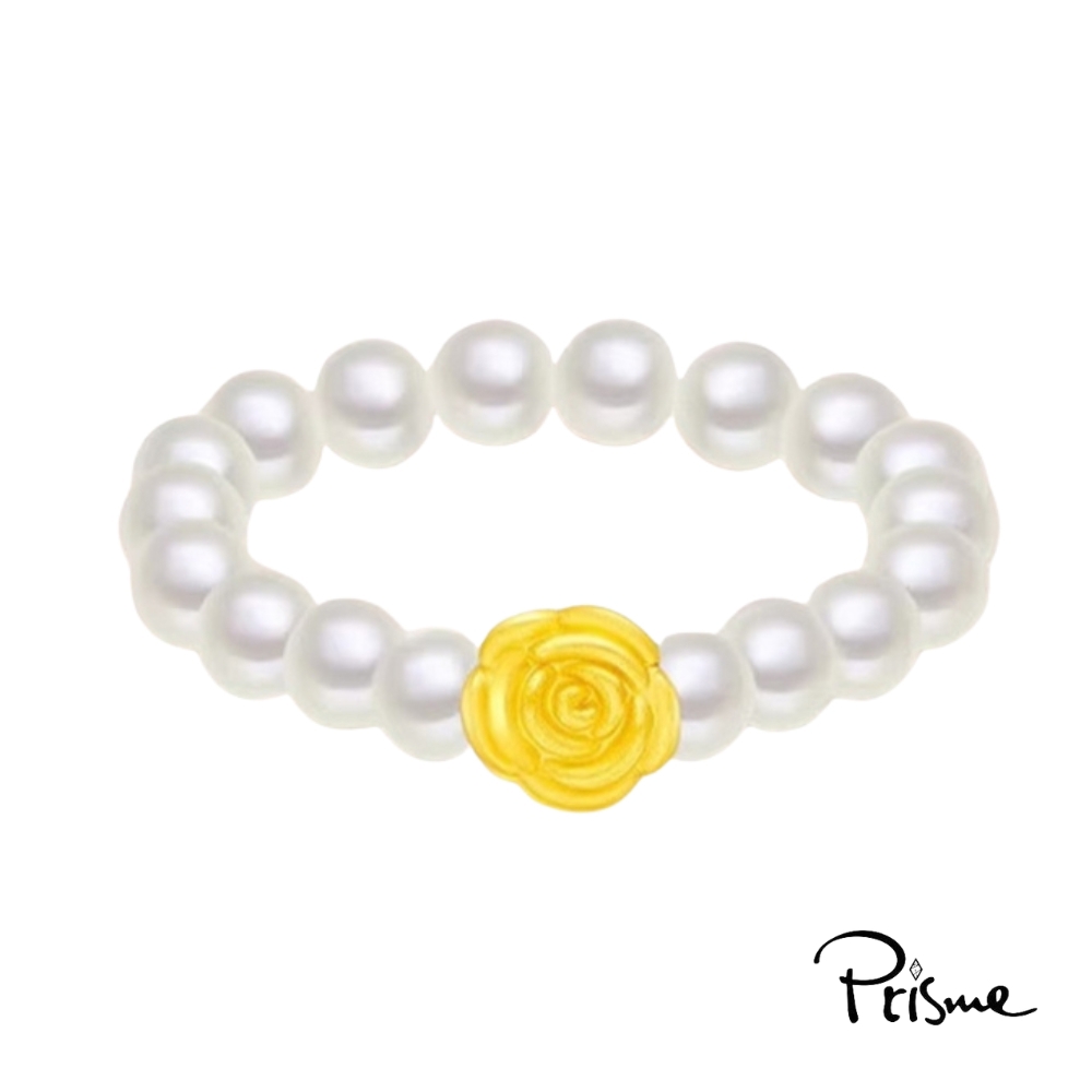 【PrismeGold】玫瑰珠光黃金戒指(金重0.02錢±0.01)