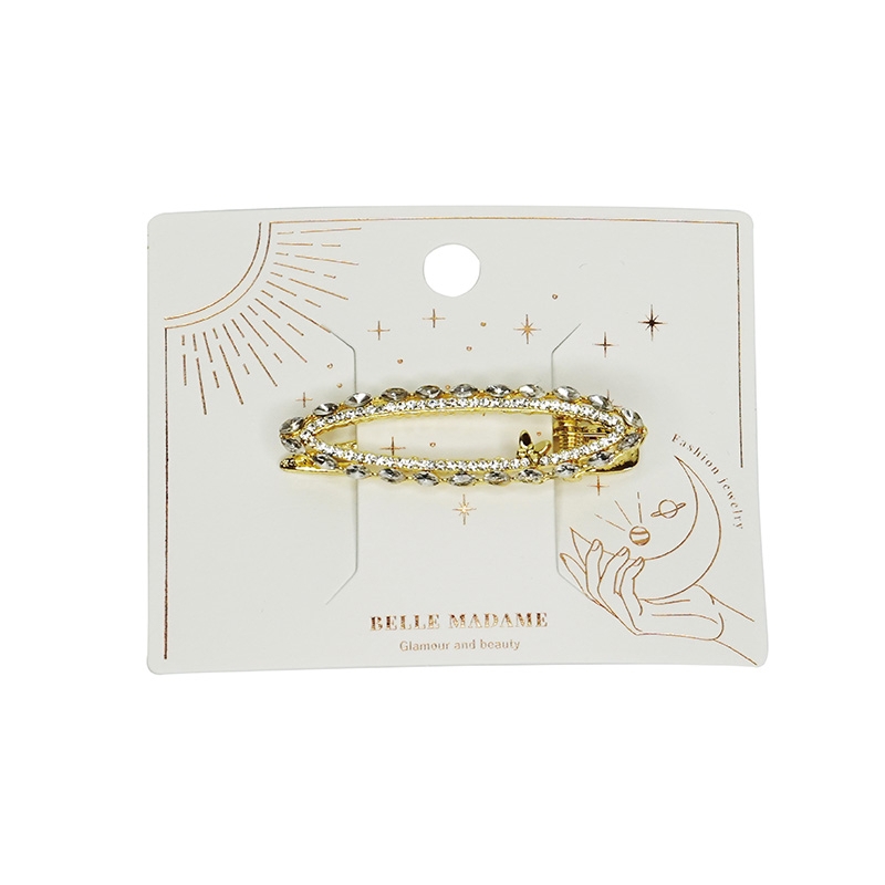 【貝麗瑪丹】水鑽珍珠鏤空鴨嘴髮夾1入(1入)