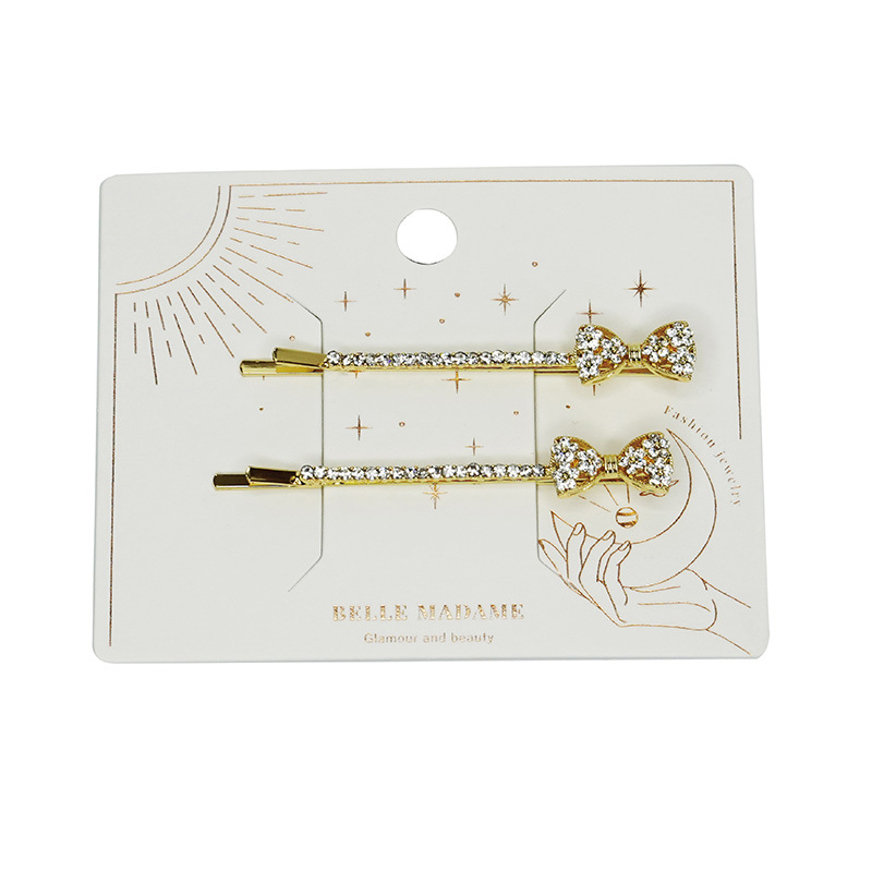 【貝麗瑪丹】閃閃水鑽蝴蝶結一字夾2入(2入)