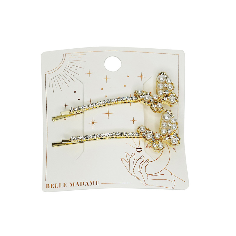 【貝麗瑪丹】珍珠蝴蝶一字夾2入(2入)