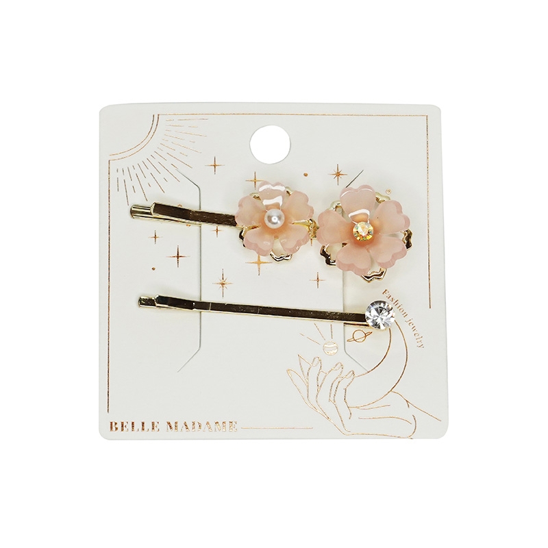 【貝麗瑪丹】櫻花鑲鑽一字夾2入(2入)