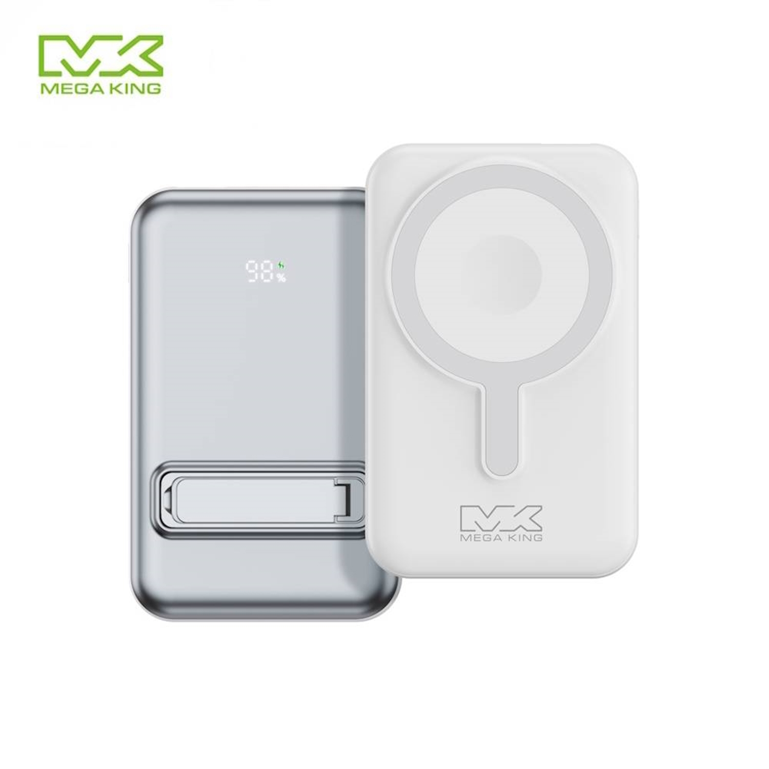 【MEGA KING】10000磁吸支架行動電源 白(白 / 10000mAh)