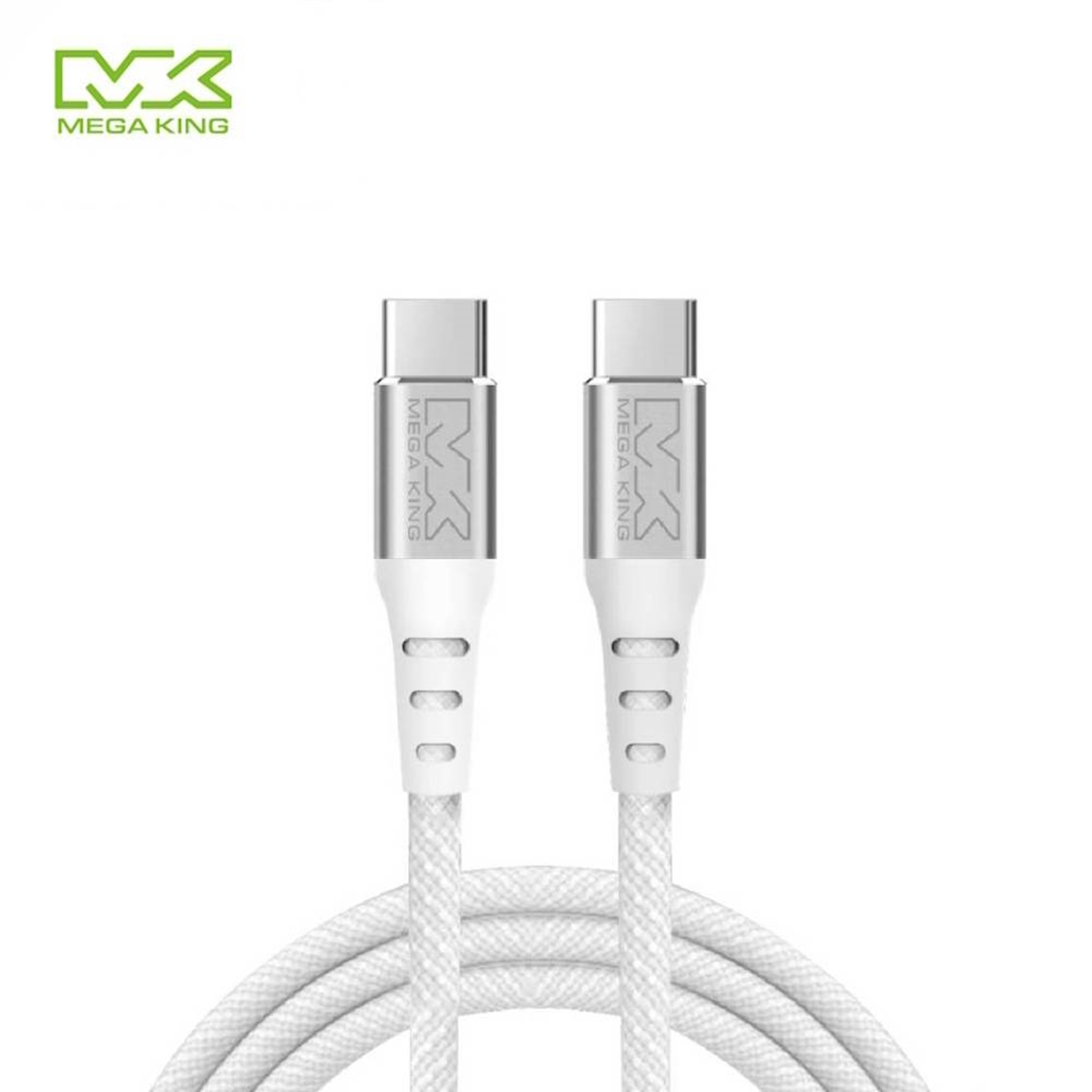 【MEGA KING】傳輸編織充電線2M (白)((白) / C to C)