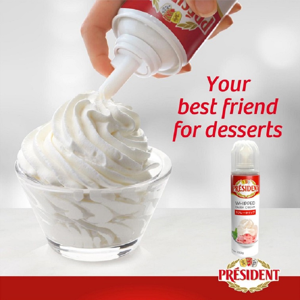 【冷藏店取-總統牌】噴式鮮奶油(250g/罐)(效期至2026/01/03)