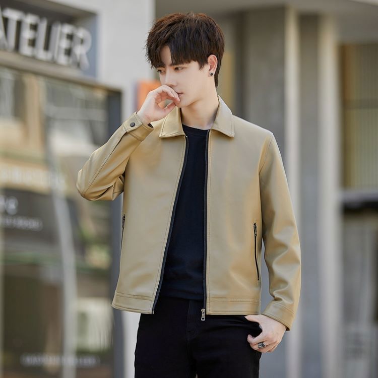 經典合身版翻領皮衣外套 皮外套 機車皮衣 男生外套 騎士外套 防風外套 皮外套【NZPY6806】