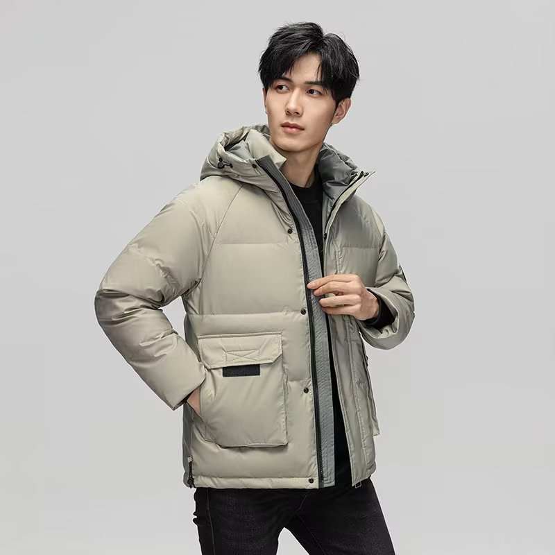 秋冬禦寒工裝多口袋加厚連帽羽絨外套 情侶外套 禦寒外套 男生外套 機車外套 冬衣服【NZYR807】