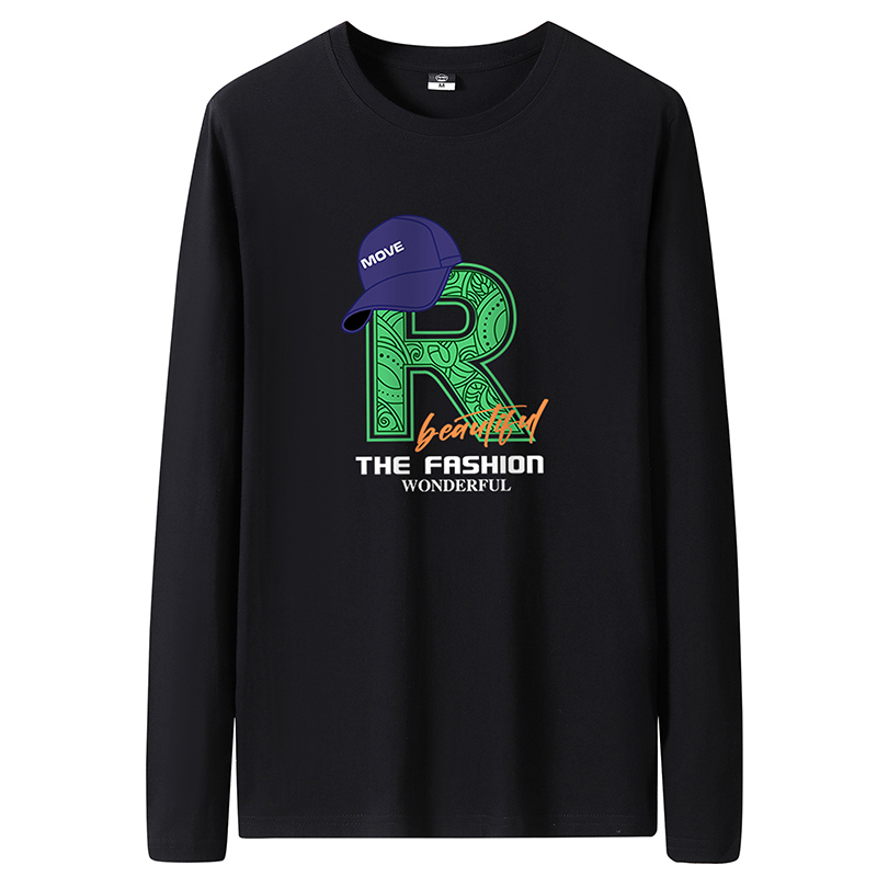 潮流鴨舌帽R長袖T恤 潮流上衣 男生上衣 情侶T 純棉上衣 有大尺寸 大學T【NZ6JN2584】