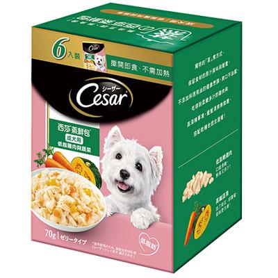 西莎 蒸鮮包成犬低脂雞肉與蔬菜 6入裝