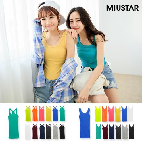 ★任兩件$298★MIUSTAR 多色百搭貼身彈力羅紋長版背心(共24色)0629 預購【NTA003RE】