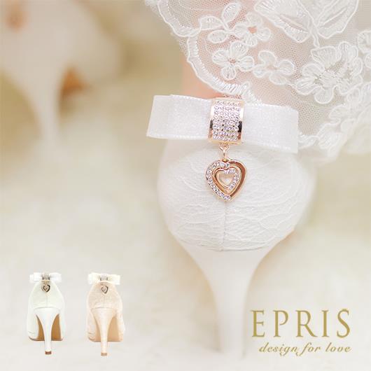 現貨 蕾絲婚鞋新娘鞋推薦 心之邱比特 蝴蝶結水鑽白色高跟鞋推薦品牌 20.5-28 EPRIS艾佩絲-浪漫白-P005、P206