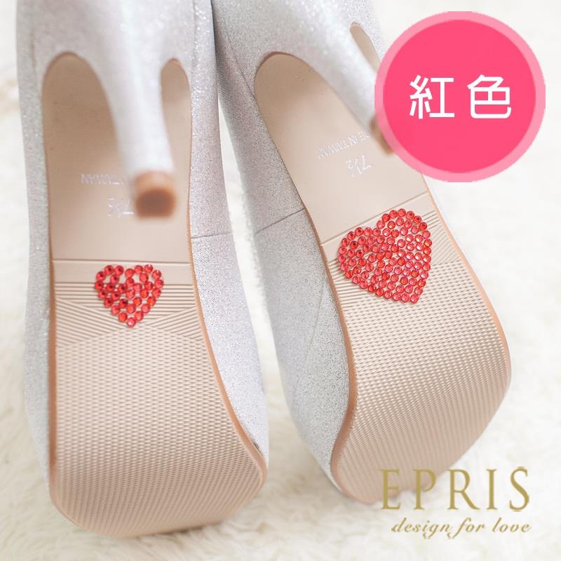 高跟鞋底小秘密-愛心 我愛妳 浪漫水鑽 代客手工貼鑽-M04