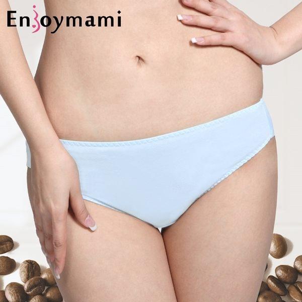 Enjoymami 科技機能超彈性咖啡紗抑菌孕婦/低腰內褲-清新藍 H-IS1408001-B0