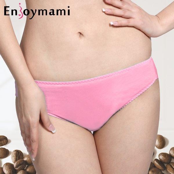 Enjoymami 科技機能超彈性咖啡紗抑菌孕婦/低腰內褲-蜜桃粉 H-IS1408001-PI