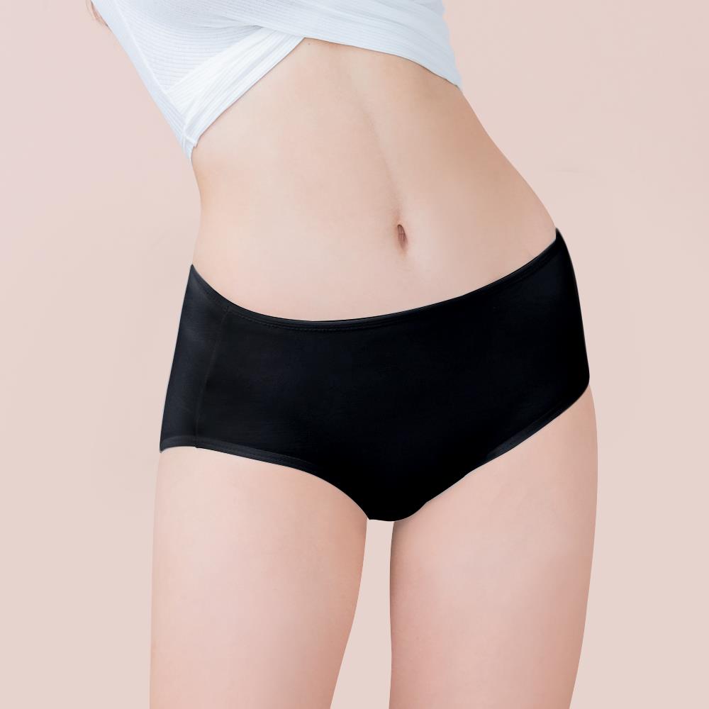 【可蘭霓Clany】台灣製蠶絲蛋白親膚 M-XL內褲(質感黑 2152-63)環保安心染劑
