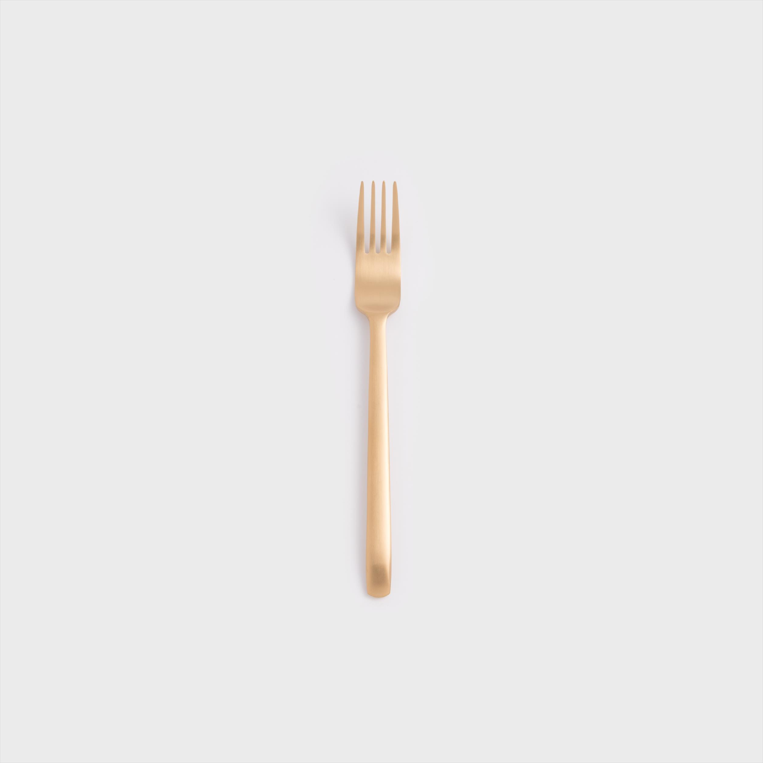 歐式 簡約潮流 20.6cm 不銹鋼主餐叉│霧金│單品